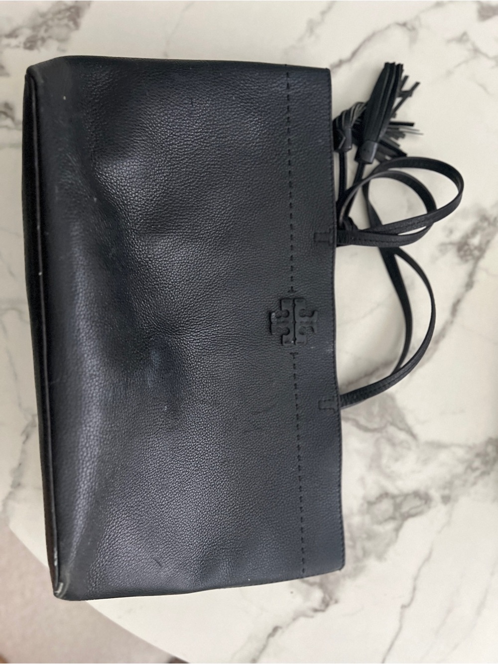 Tory Burch Black Pebbled Leather tote